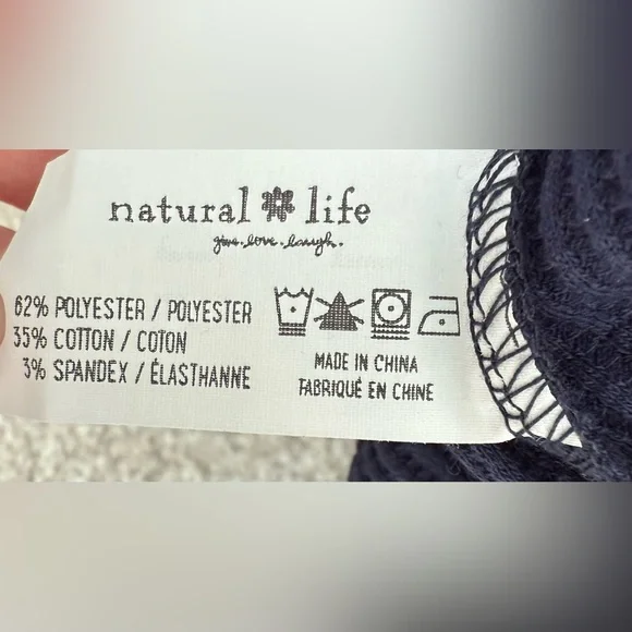 NWOT NATURAL LIFE Gray Long Sleeve Thermal with Embroidered Accents M - Picture 4 of 4